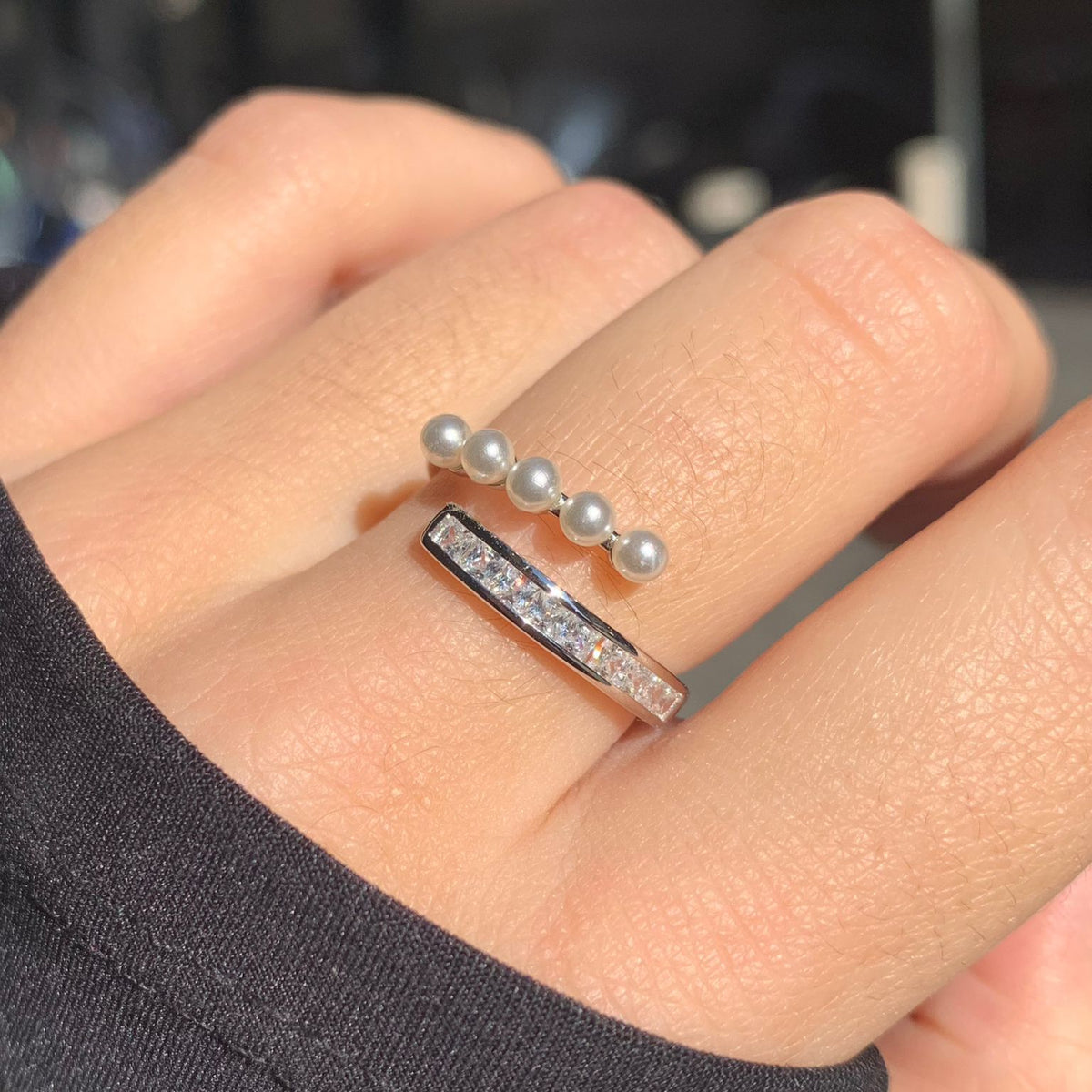 Anello eleganza perla