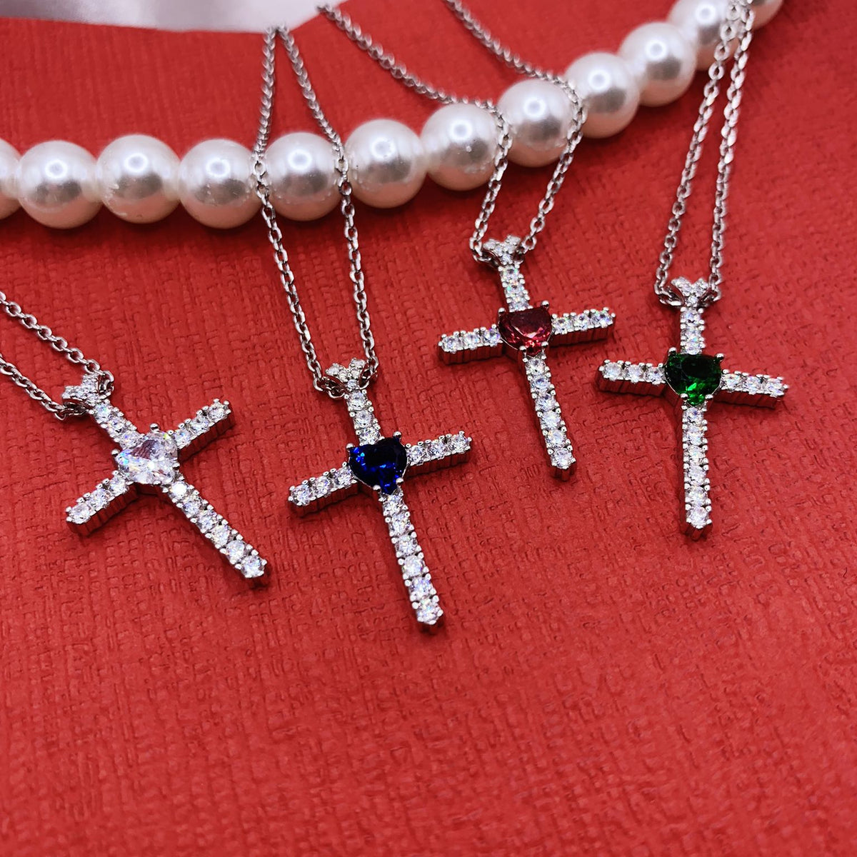 Collana croce heart