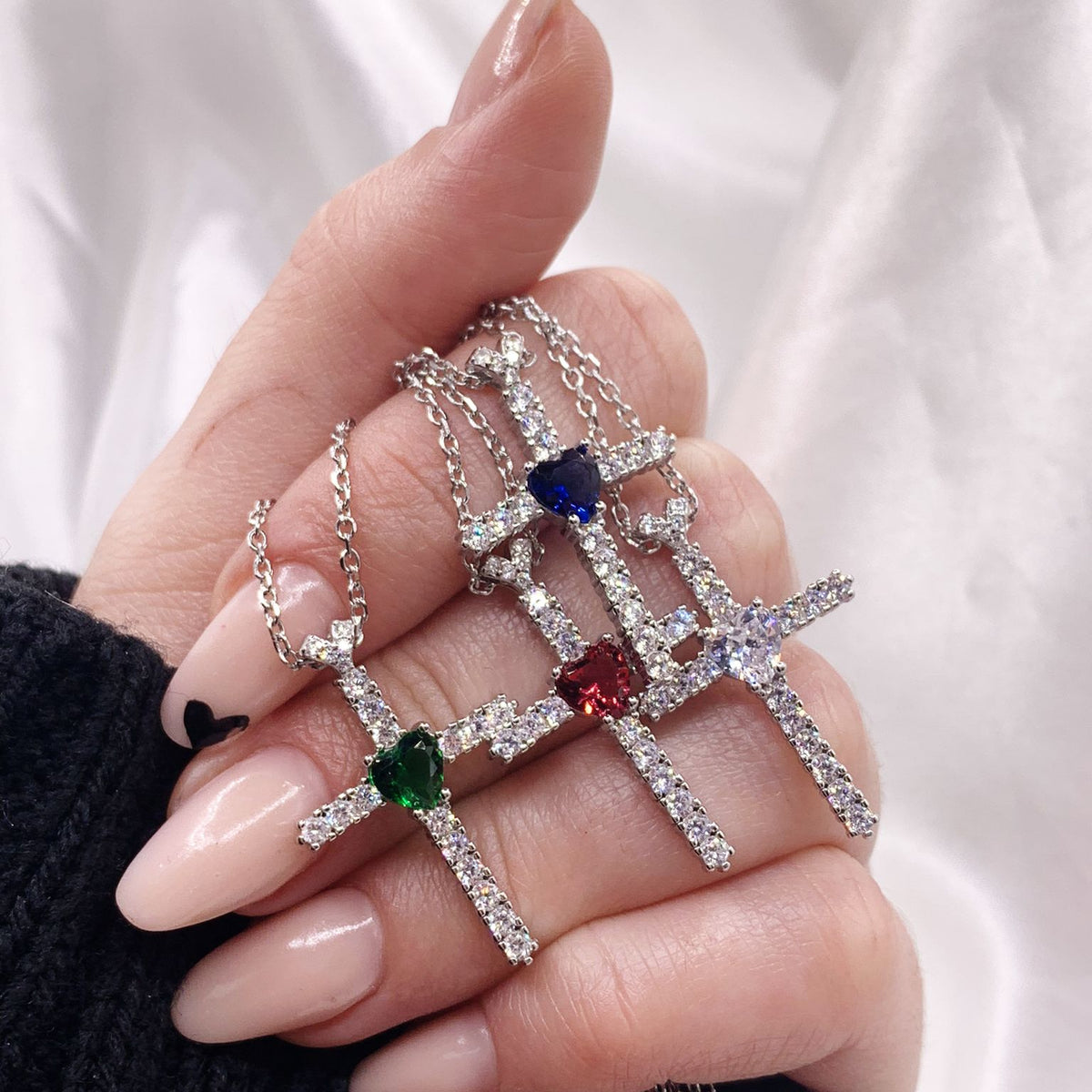 Collana croce heart