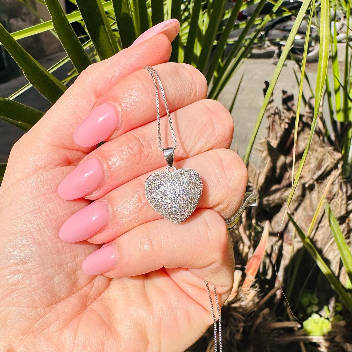 collana cuore zirconato