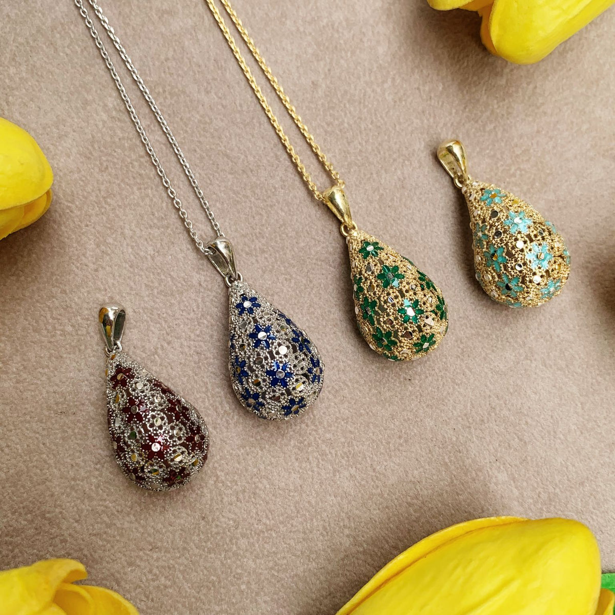 Collana goccia filigrana