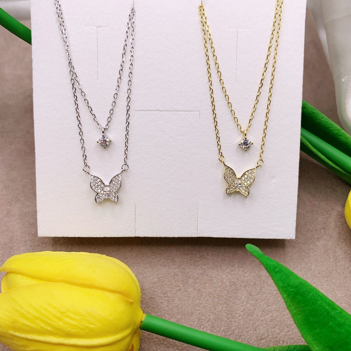 Collana doppio filo butterfly