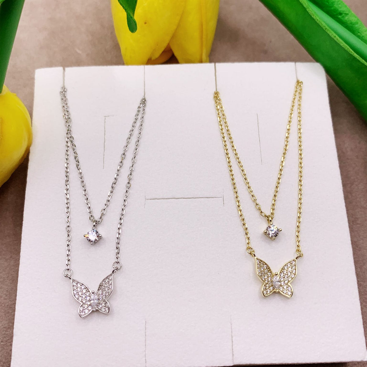 Collana doppio filo butterfly