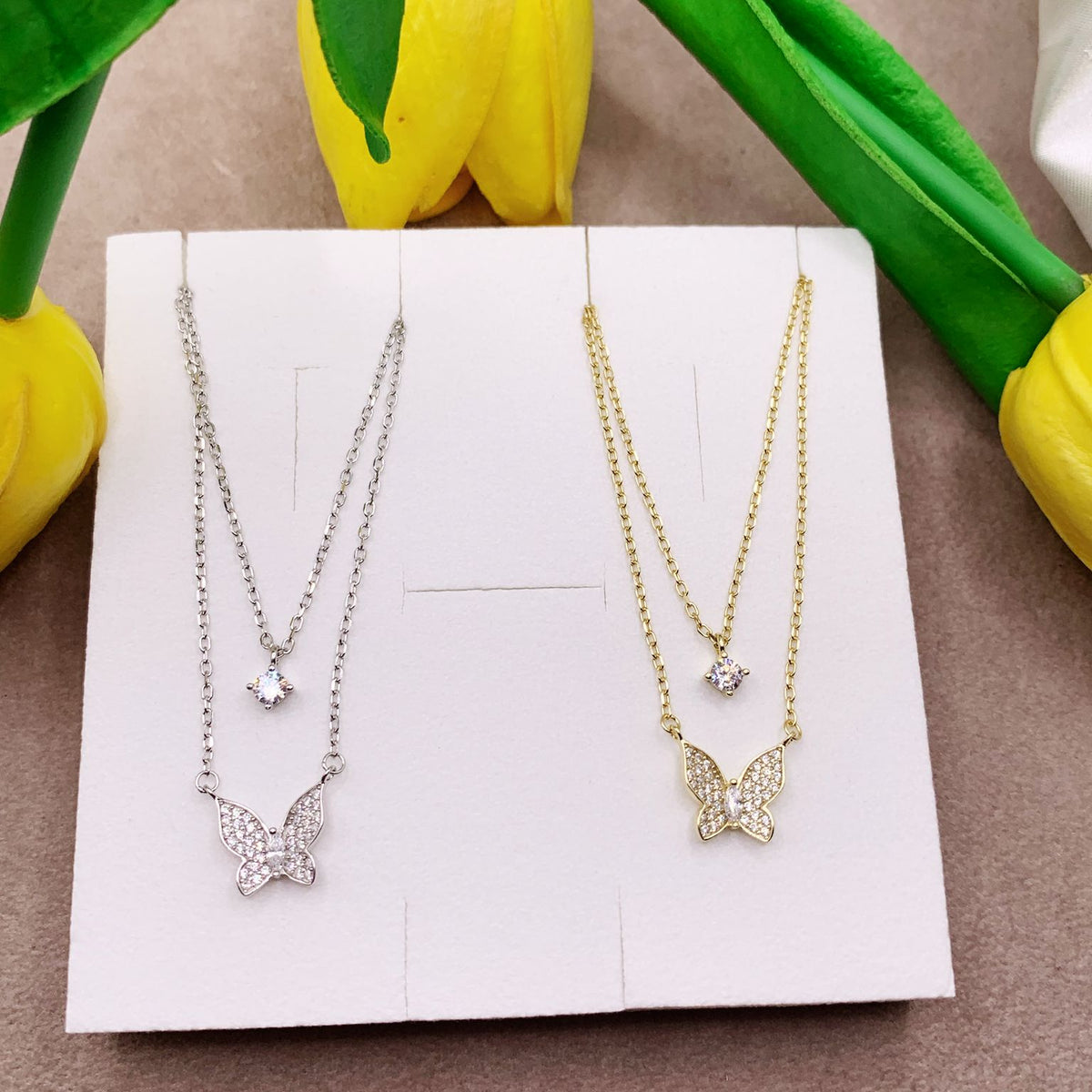 Collana doppio filo butterfly