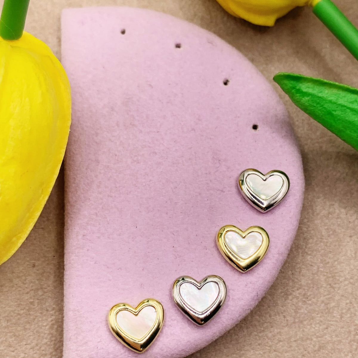 Orecchini cuore opale