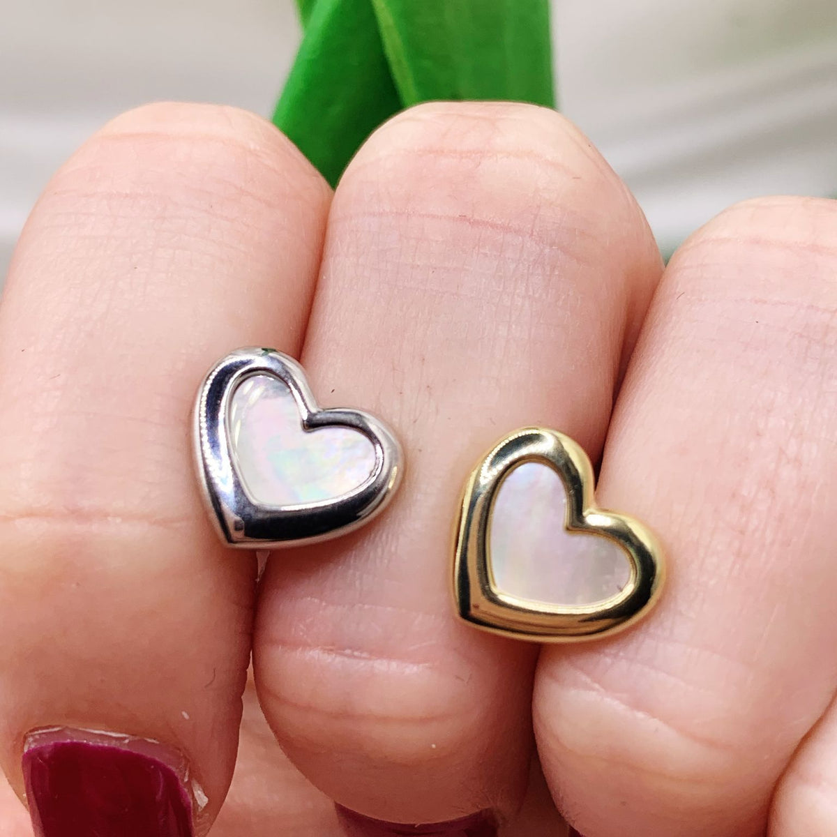 Orecchini cuore opale