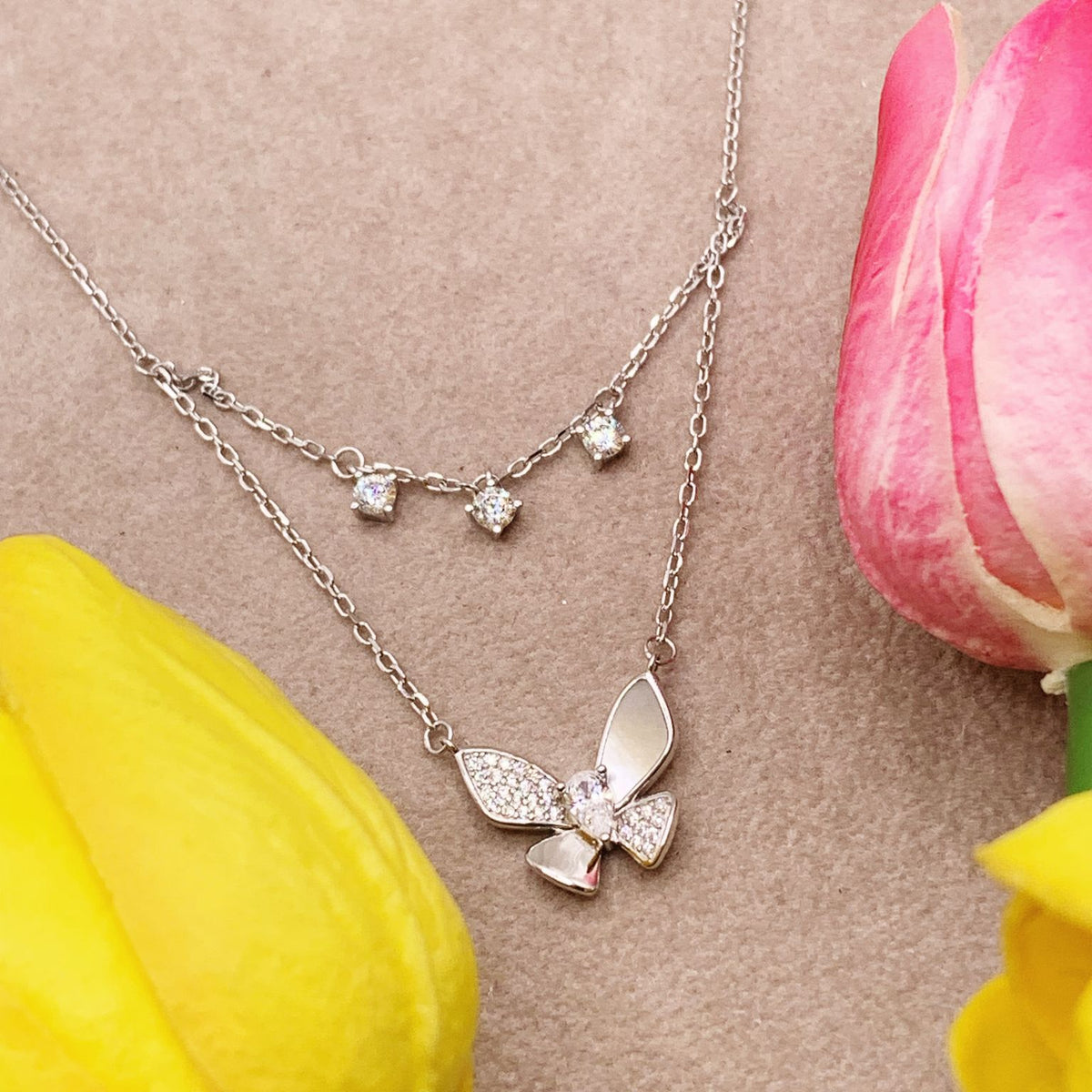 Collana doppio filo butterfly