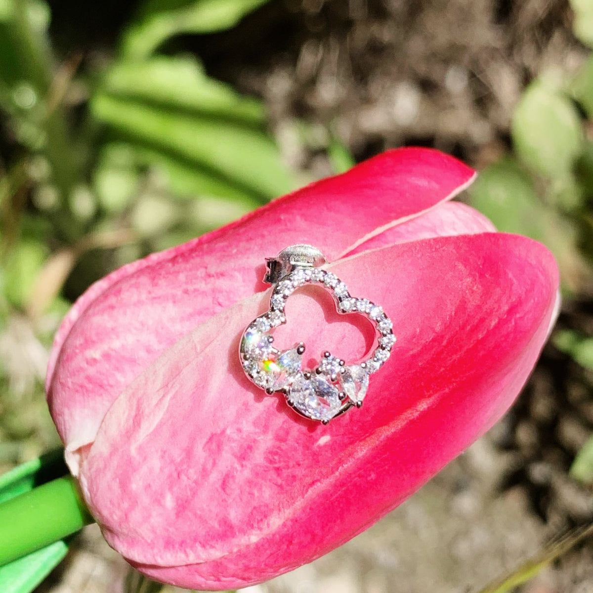 Orecchini fiore shine