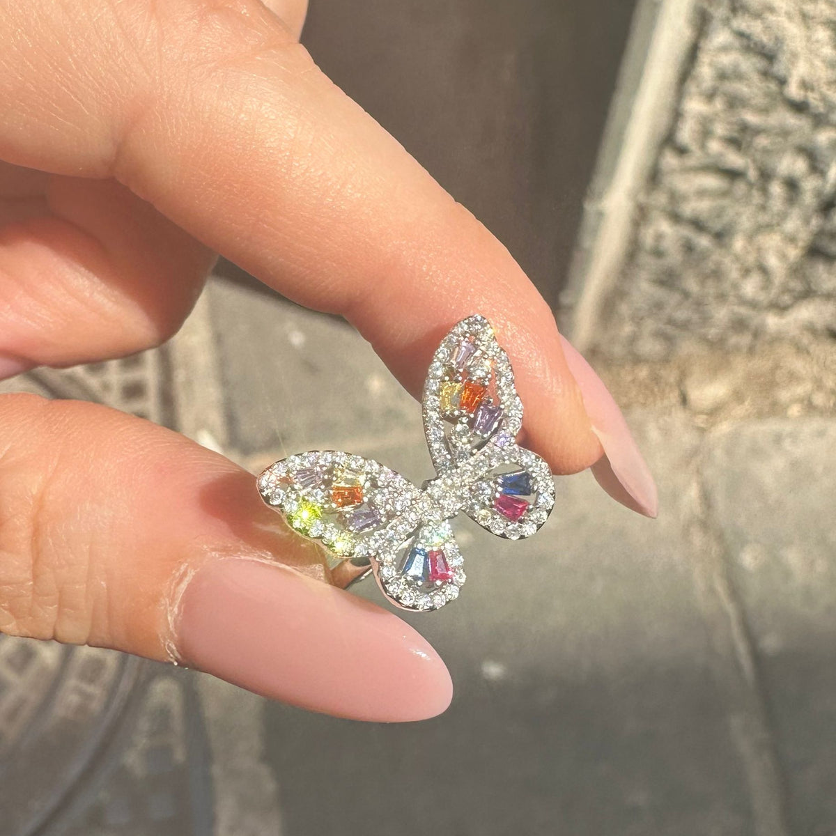 Anello butterfly rainbow