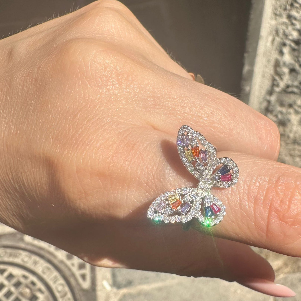 Anello butterfly rainbow