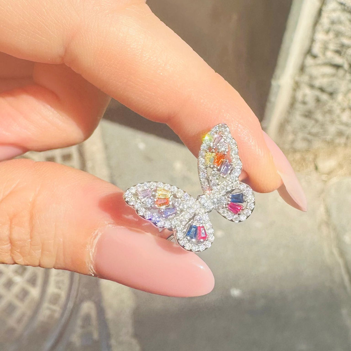 Anello butterfly rainbow