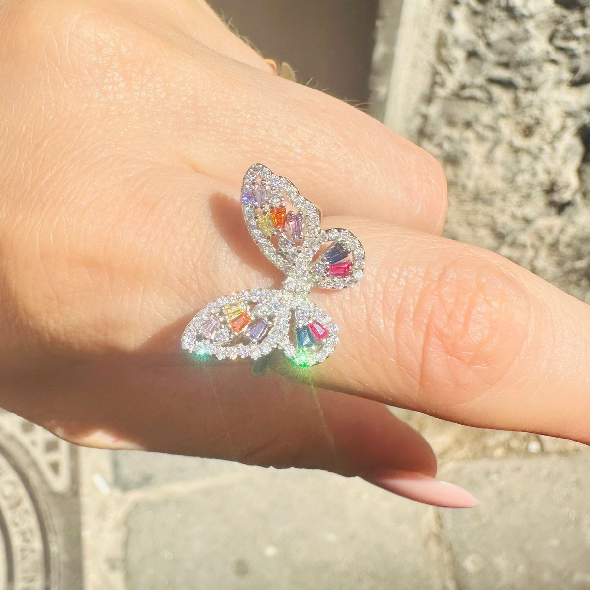 Anello butterfly rainbow