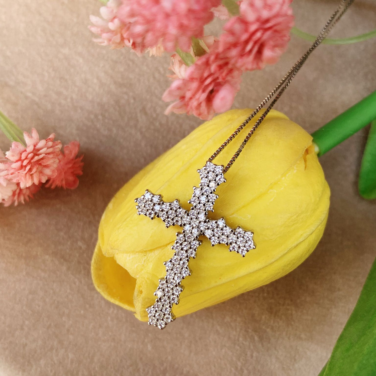 Collana croce flower
