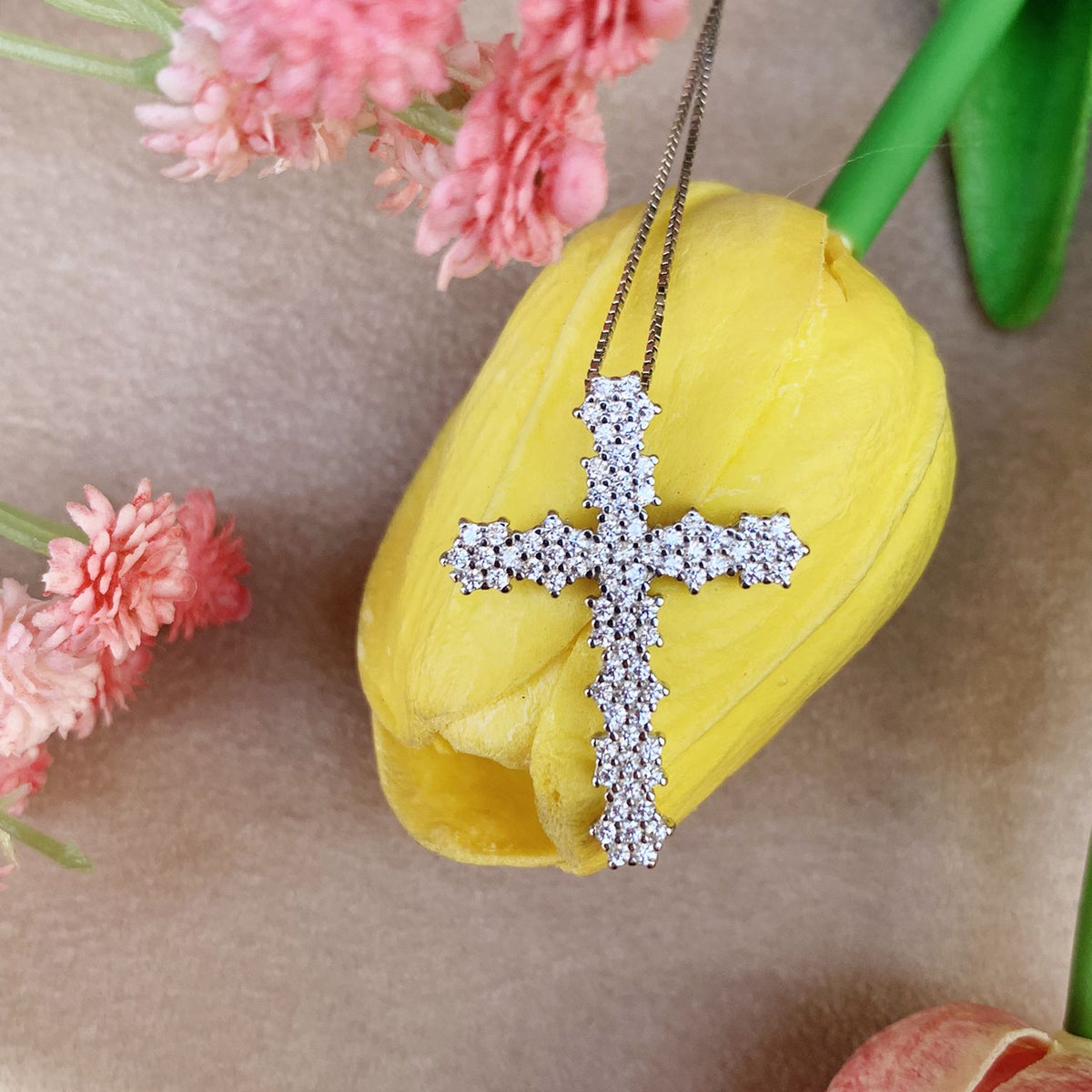 Collana croce flower