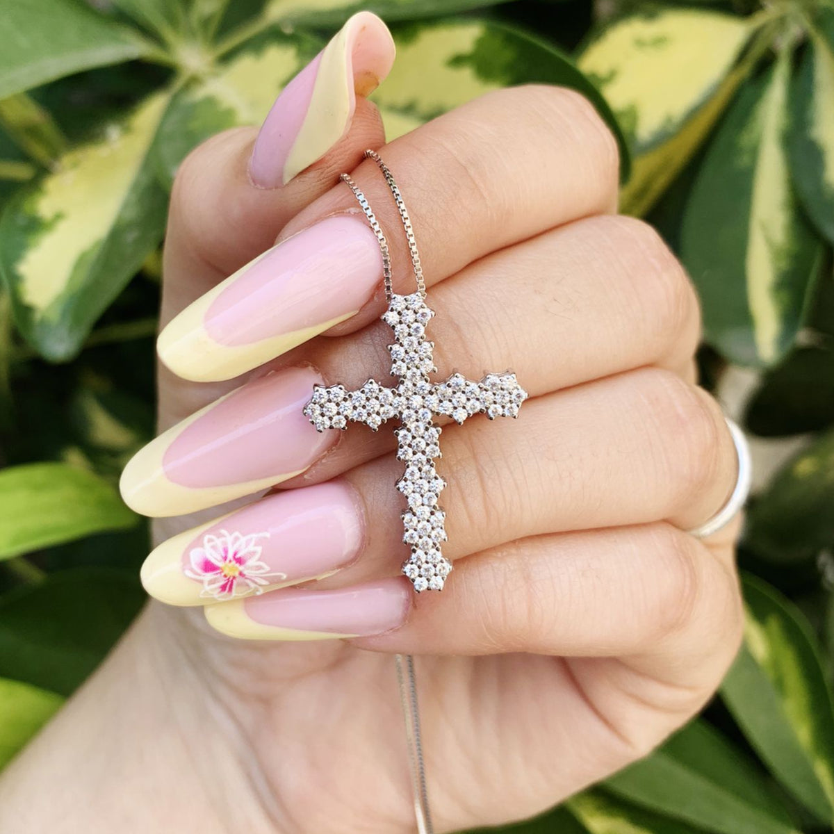 Collana croce flower