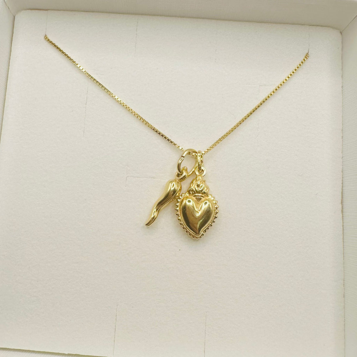 Collana corno cuore sacro