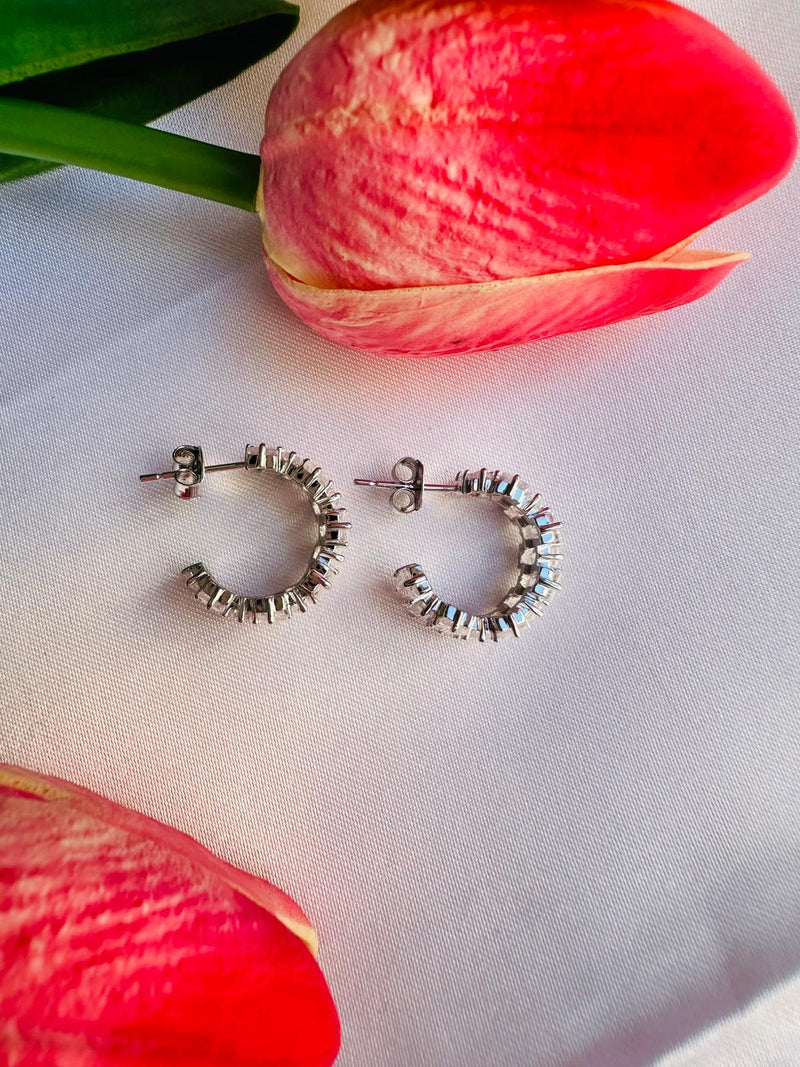 Orecchini cerchi baguette