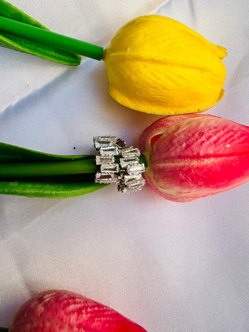 Orecchini cerchi baguette