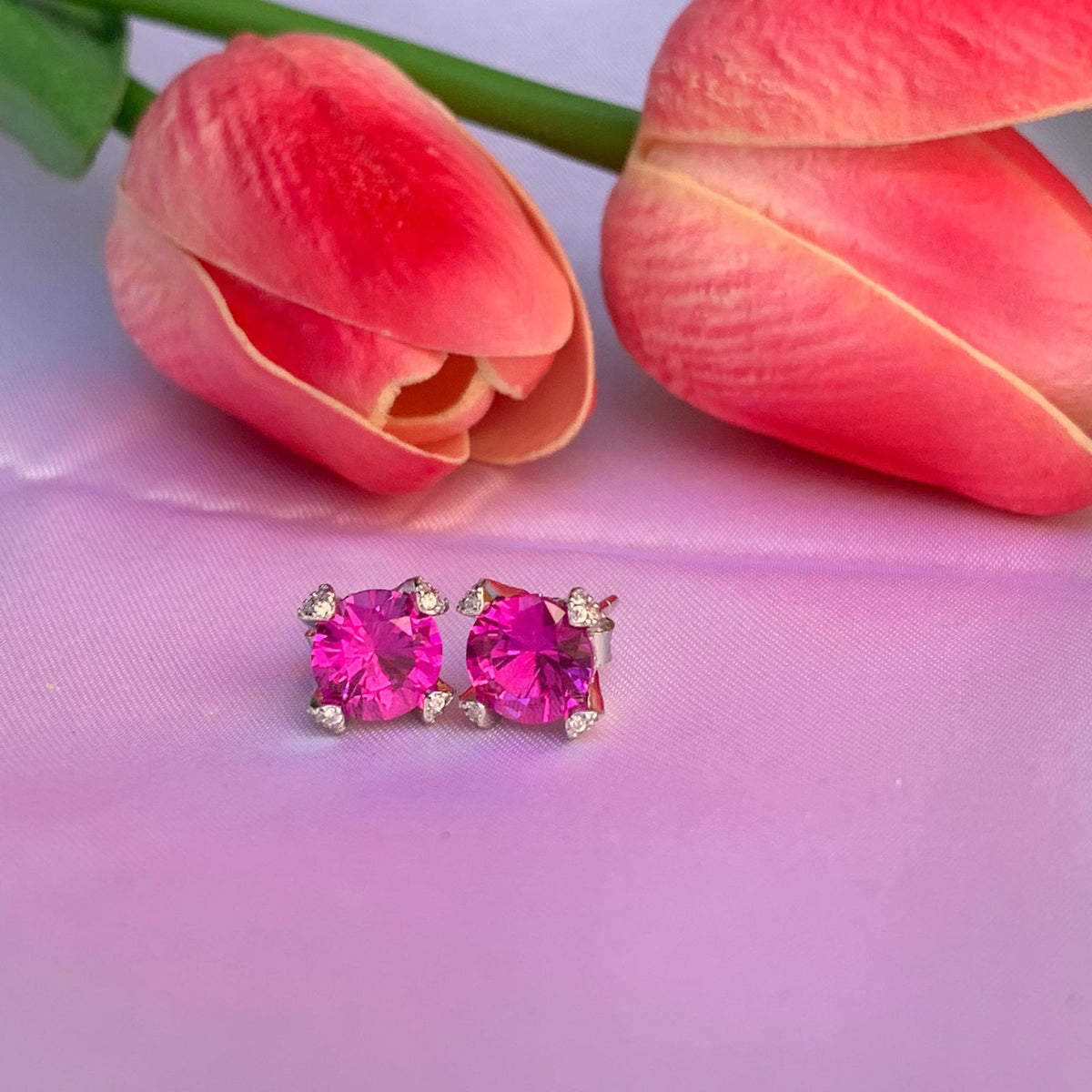 Orecchini diamond fucsia