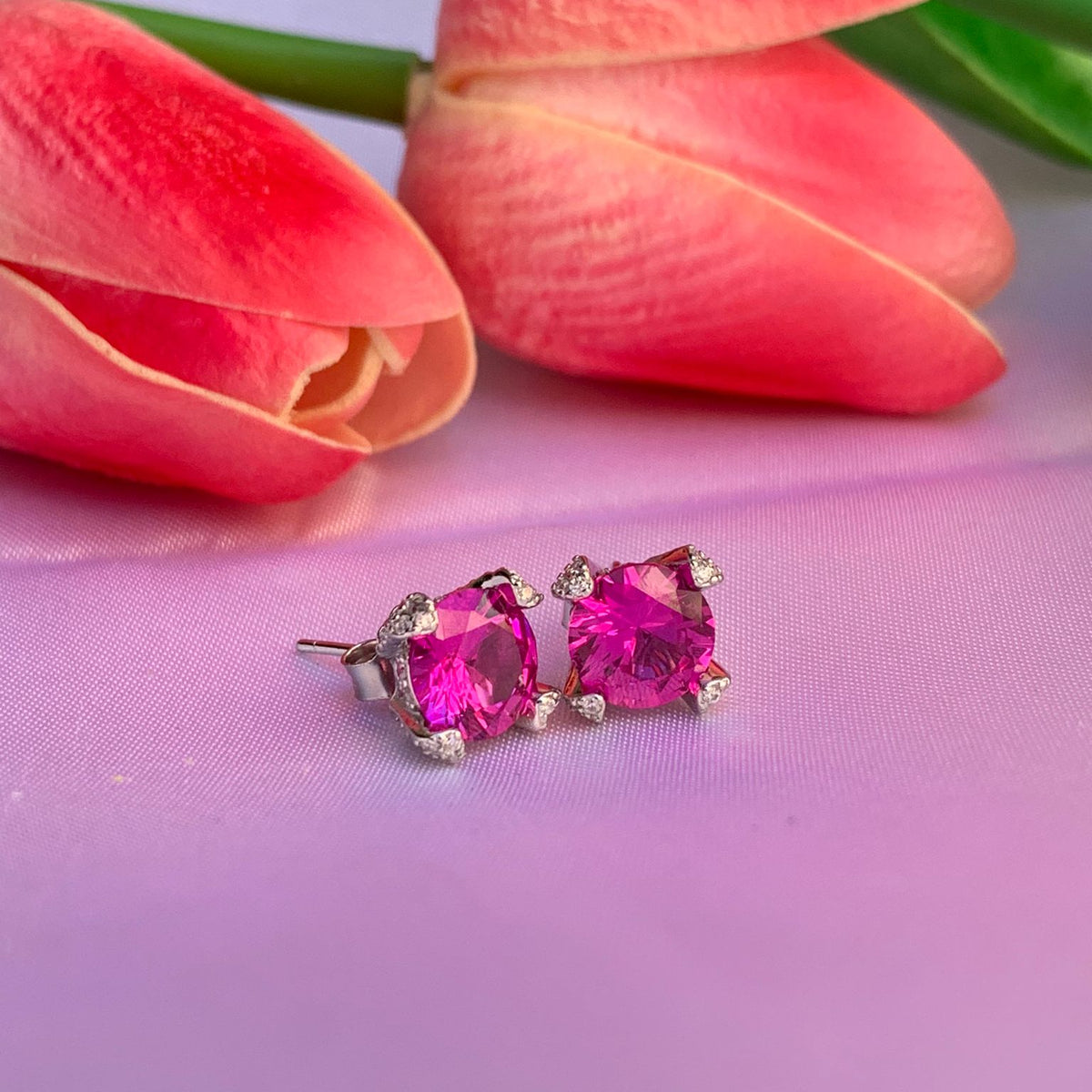 Orecchini diamond fucsia