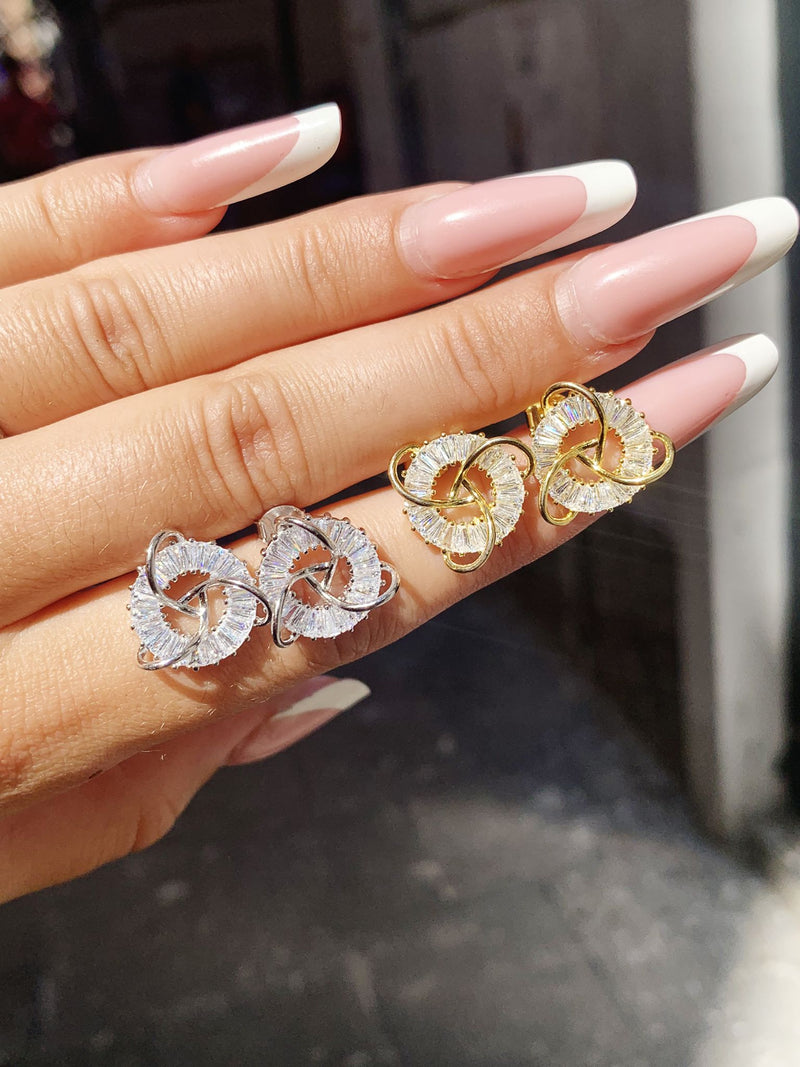 Orecchini rondelle baguette