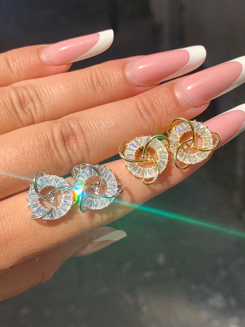 Orecchini rondelle baguette