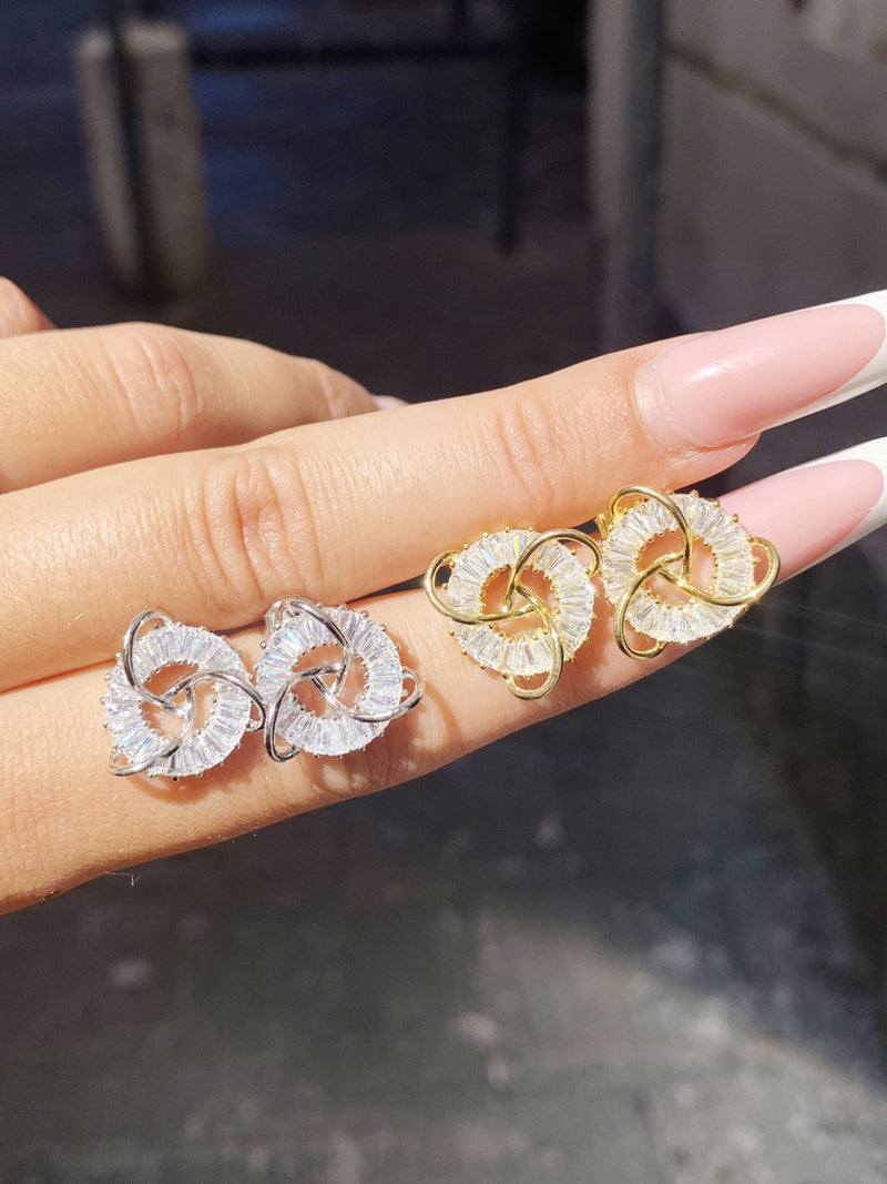 Orecchini rondelle baguette