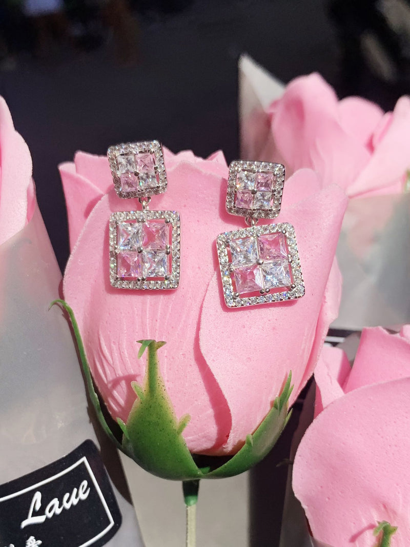 Orecchini scacchi rosa