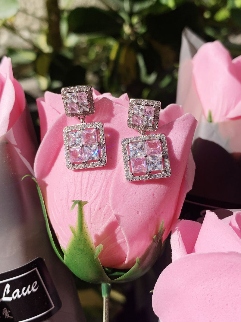 Orecchini scacchi rosa