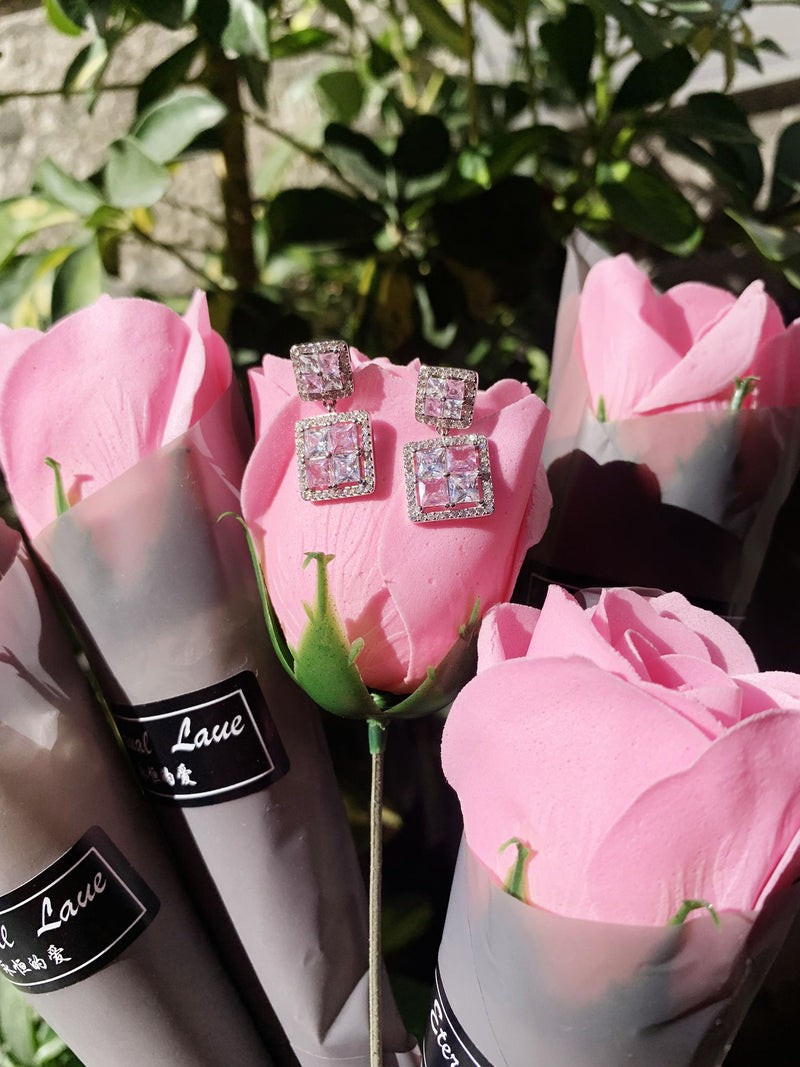 Orecchini scacchi rosa