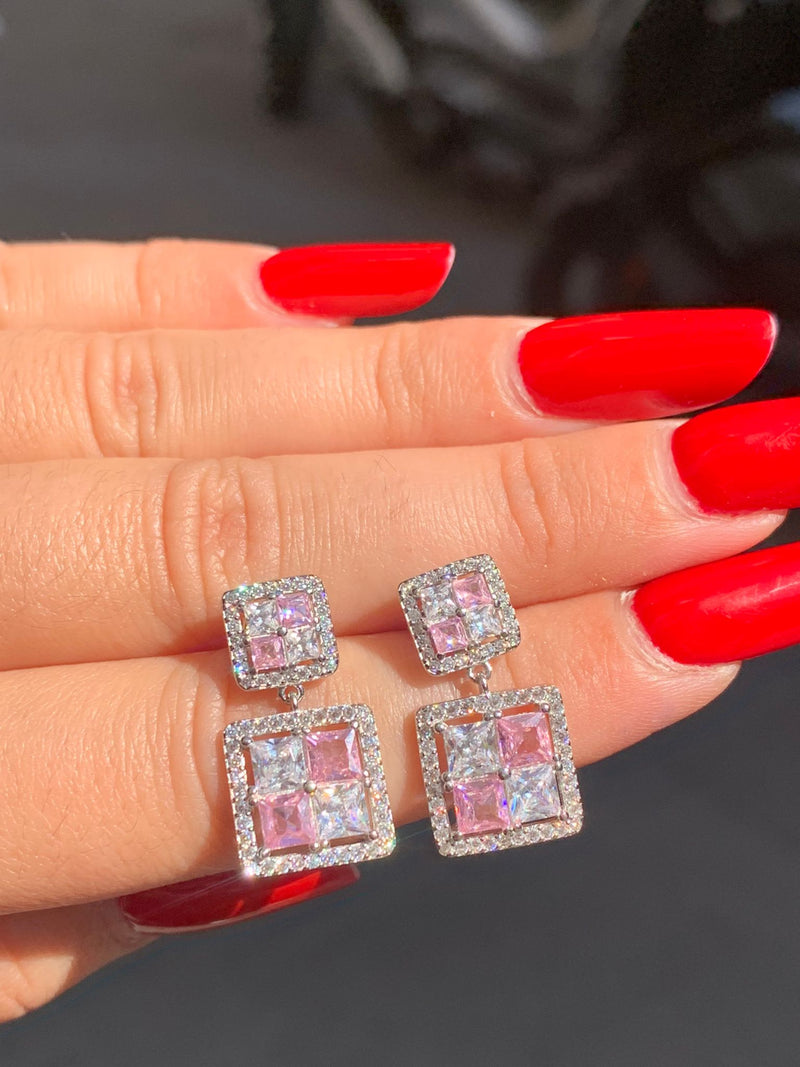 Orecchini scacchi rosa