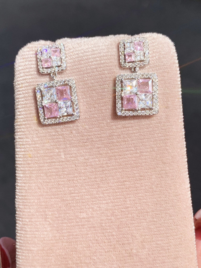 Orecchini scacchi rosa