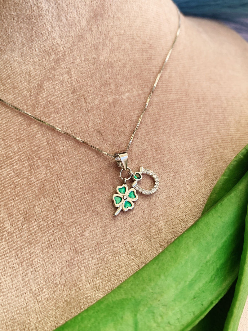 Collana quadrifoglio green