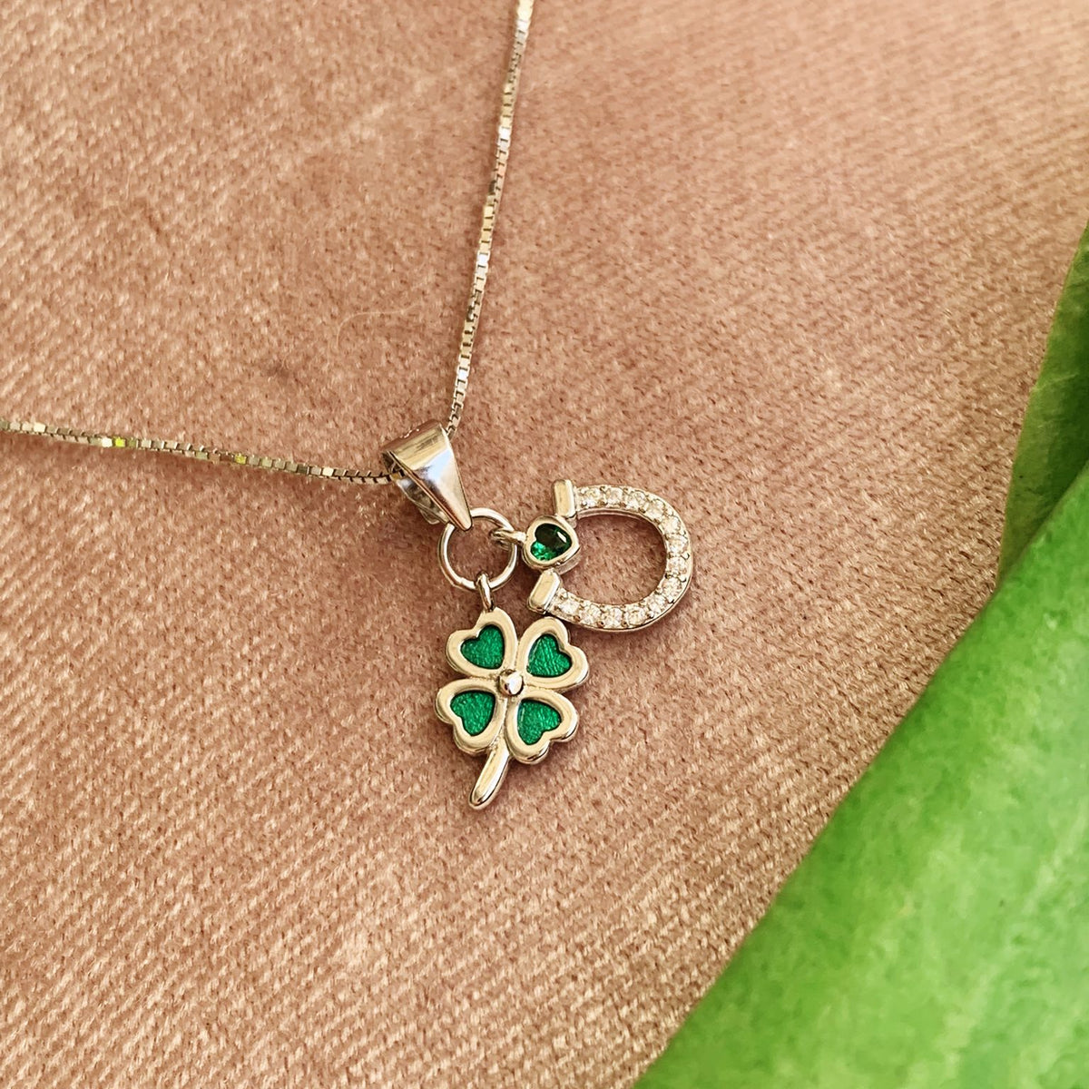 Collana quadrifoglio green