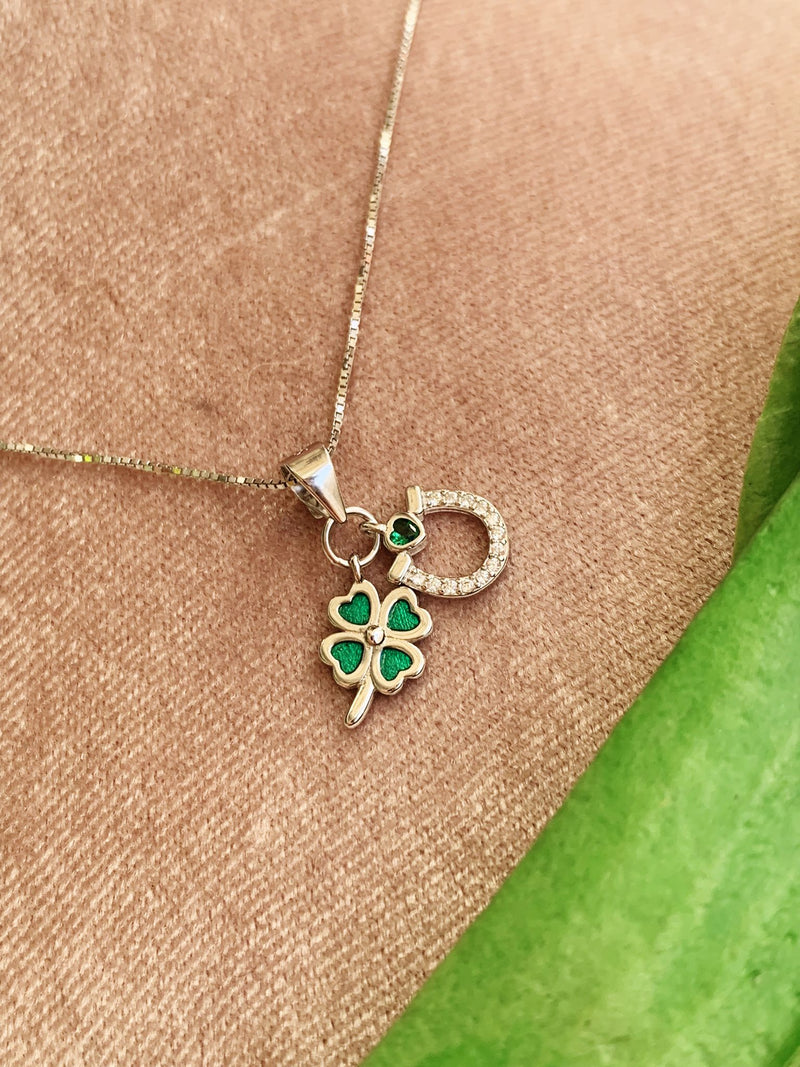 Collana quadrifoglio green
