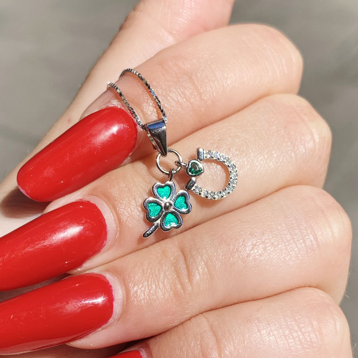 Collana quadrifoglio green