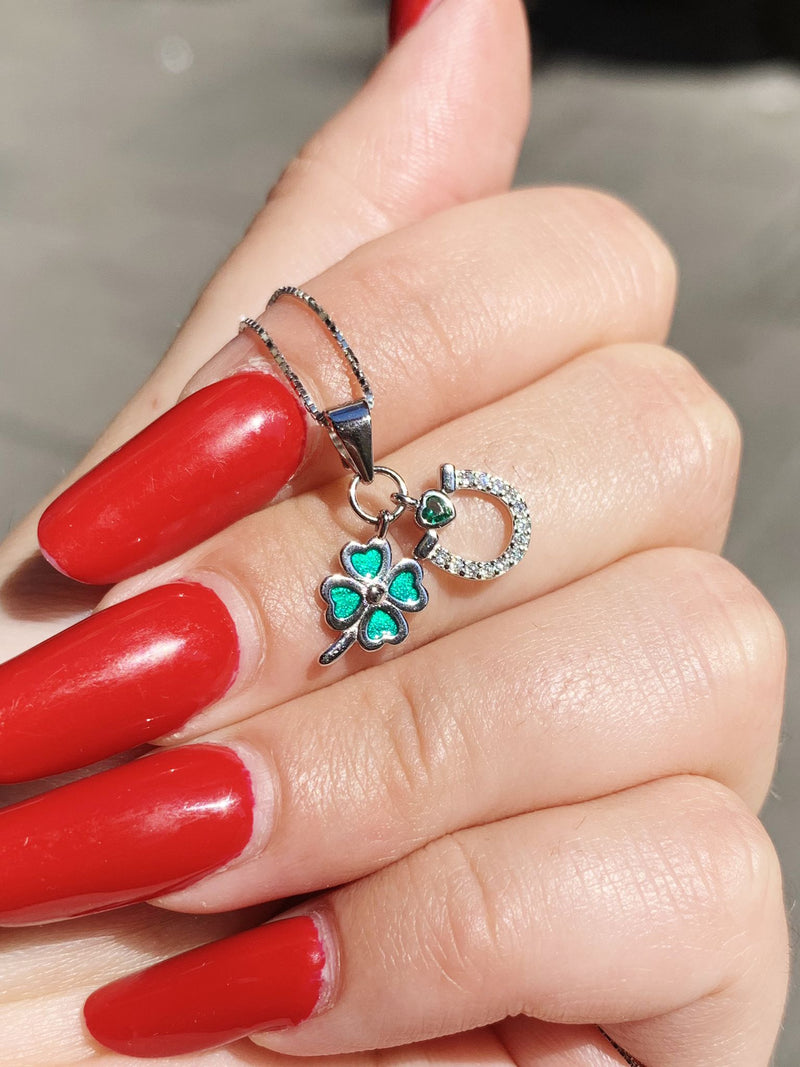 Collana quadrifoglio green