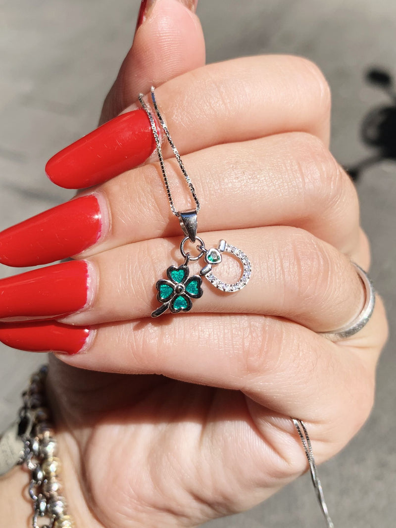 Collana quadrifoglio green