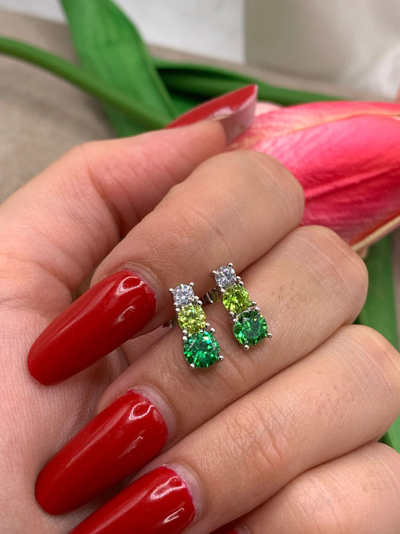 Orecchini trilogy green