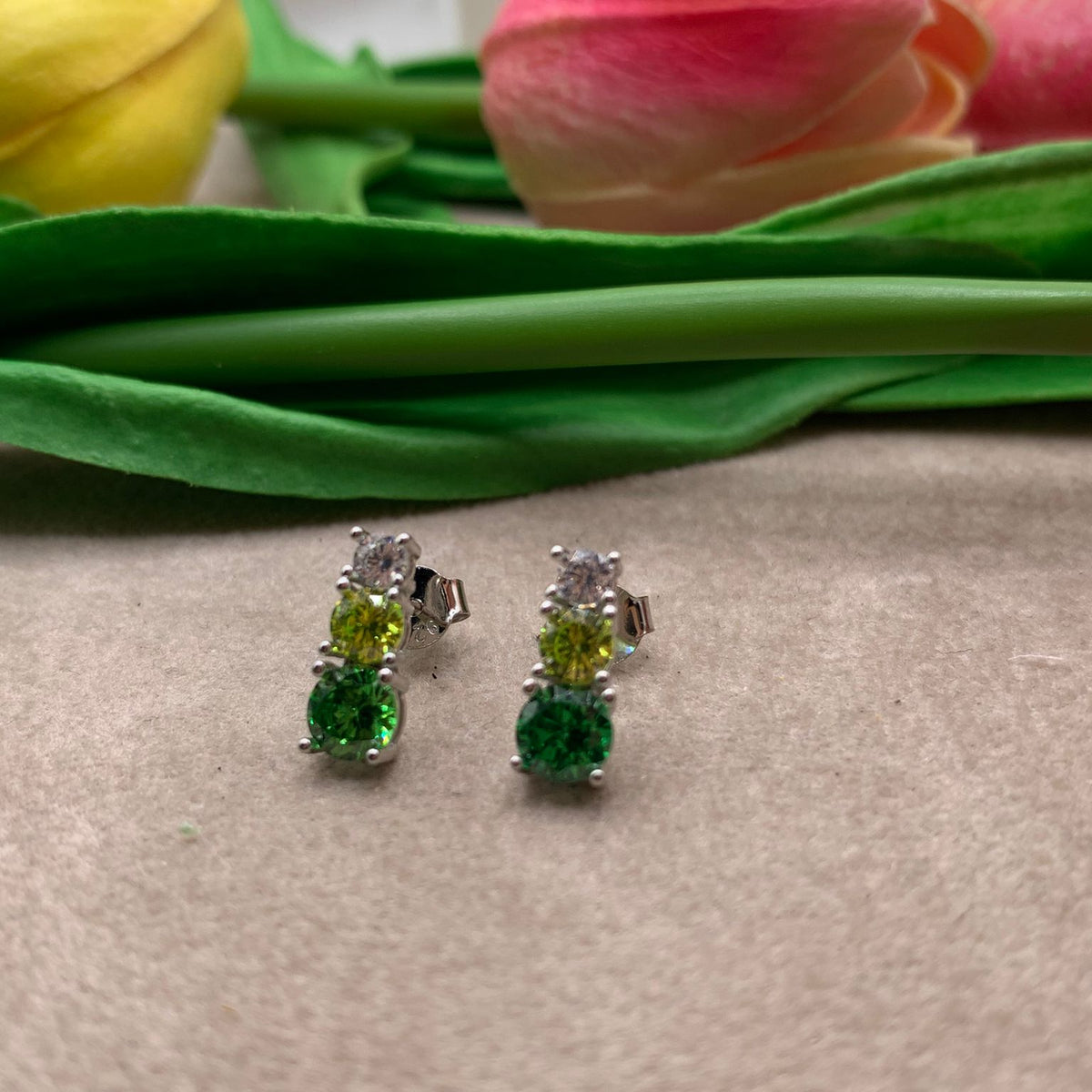Orecchini trilogy green