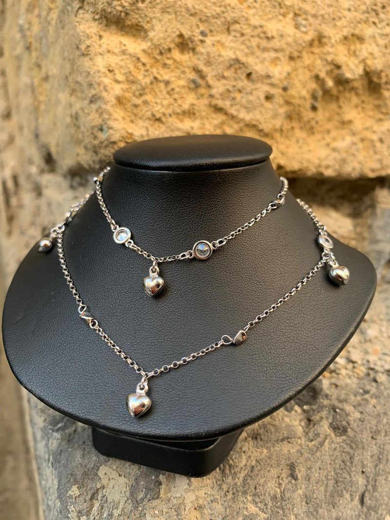 Collana doppio filo cuore bomby