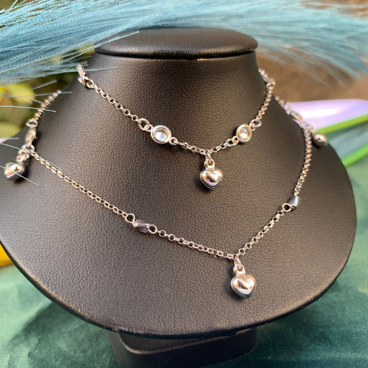 Collana doppio filo cuore bomby