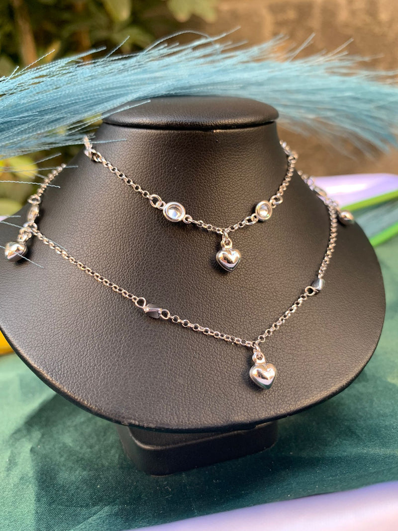 Collana doppio filo cuore bomby