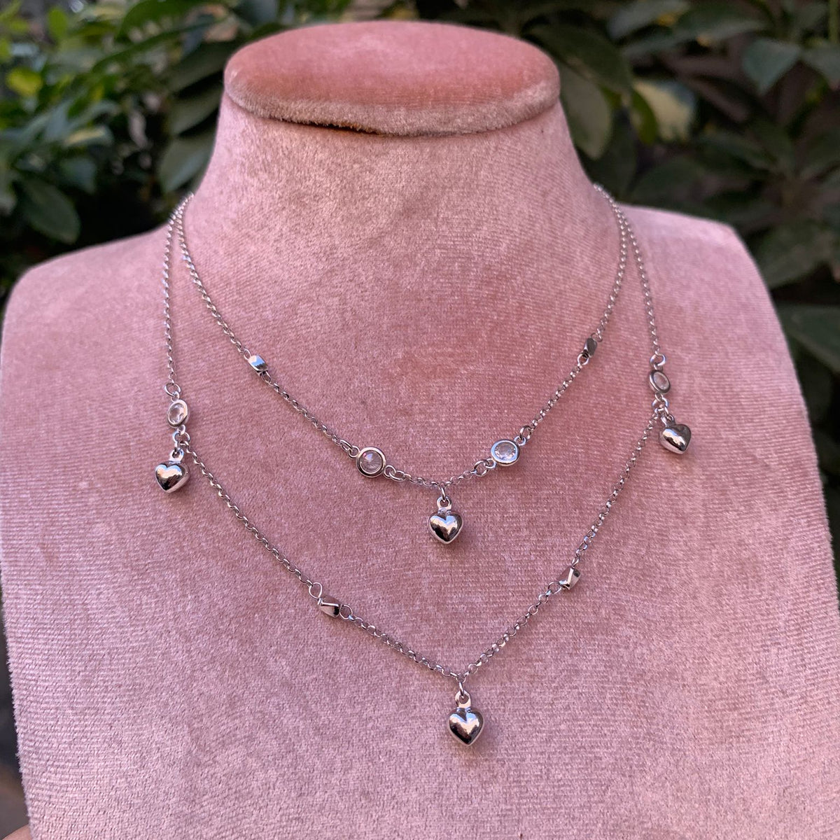 Collana doppio filo cuore bomby
