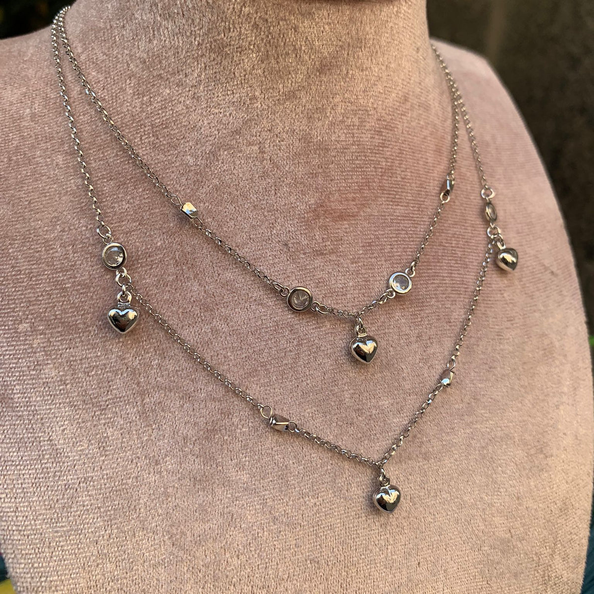 Collana doppio filo cuore bomby