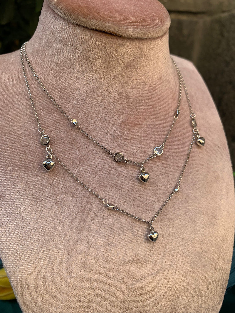 Collana doppio filo cuore bomby