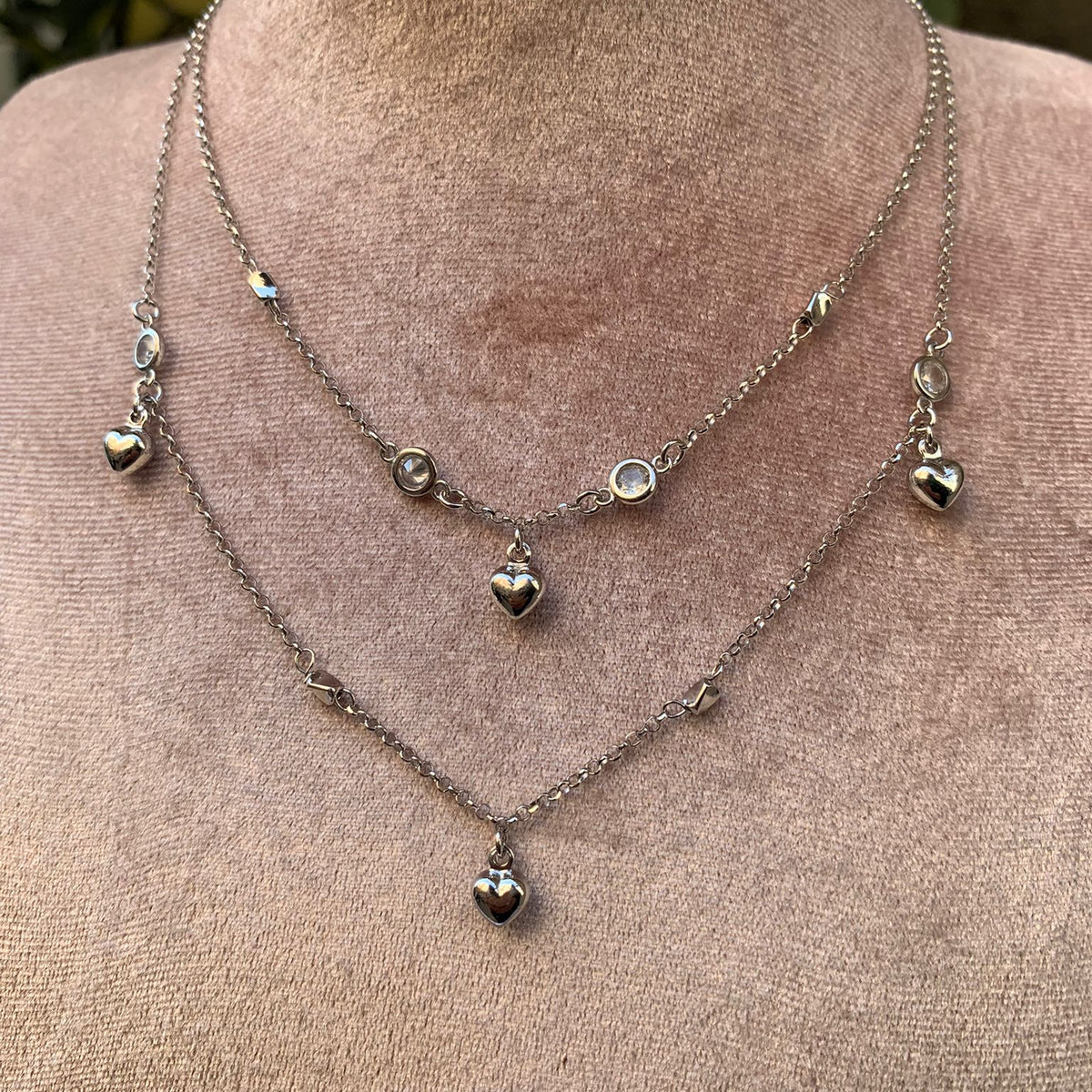 Collana doppio filo cuore bomby