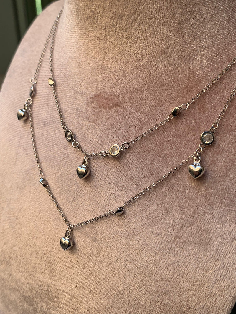 Collana doppio filo cuore bomby
