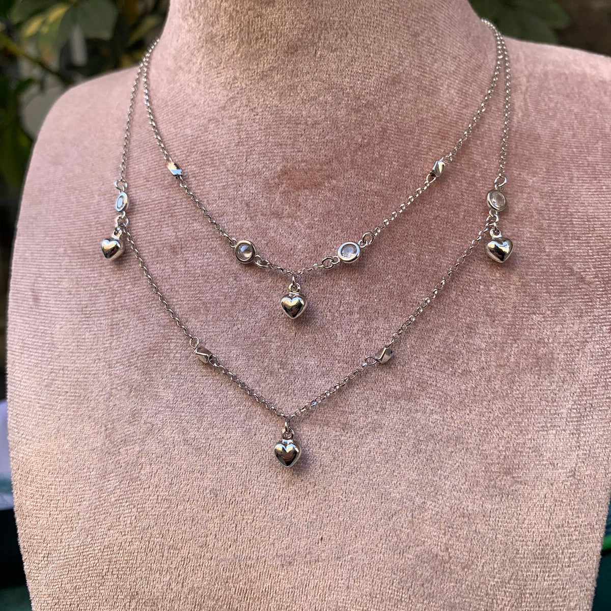Collana doppio filo cuore bomby