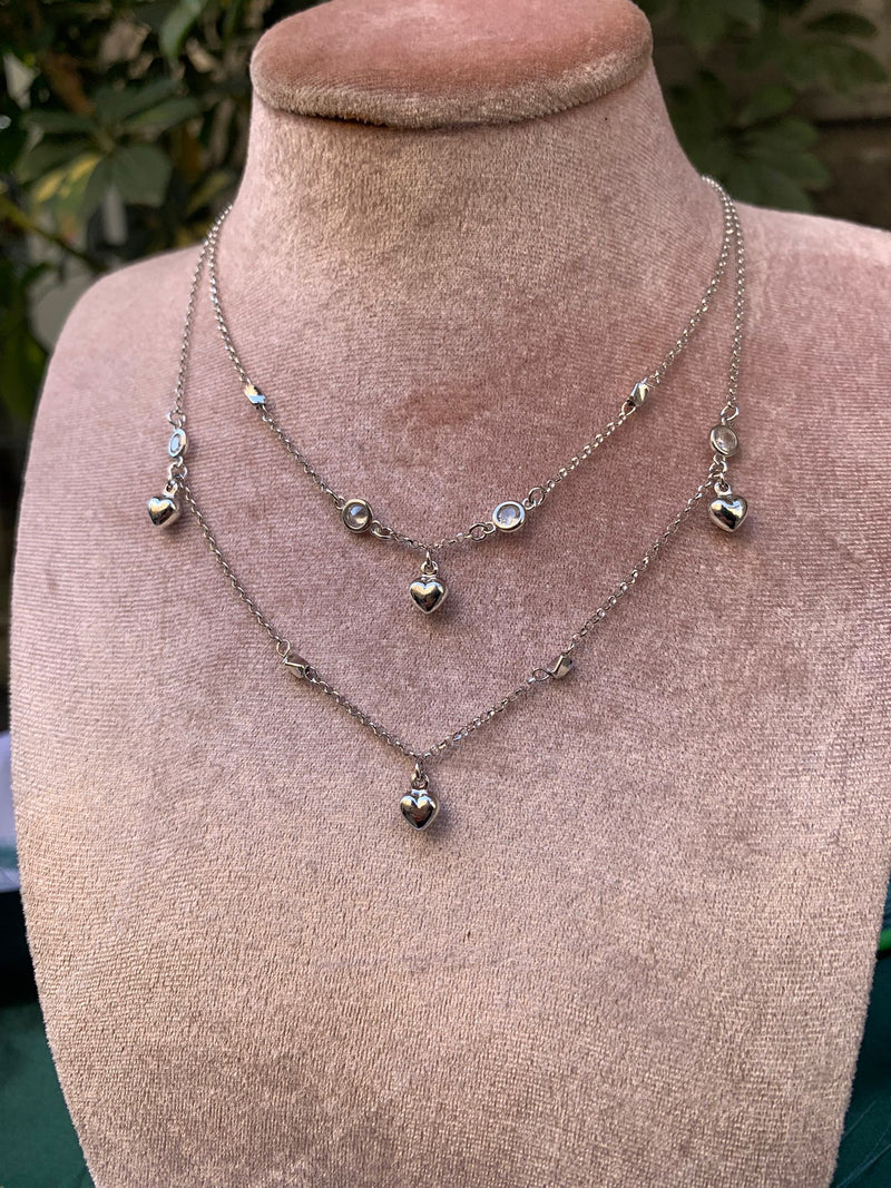 Collana doppio filo cuore bomby